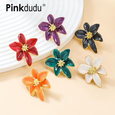 Glänzend Bunte Blume Stud Ohrringe Temperament Trendy Elegante Legierung Stud Ohrringe Casual Outfit Für Frauen PD1644
