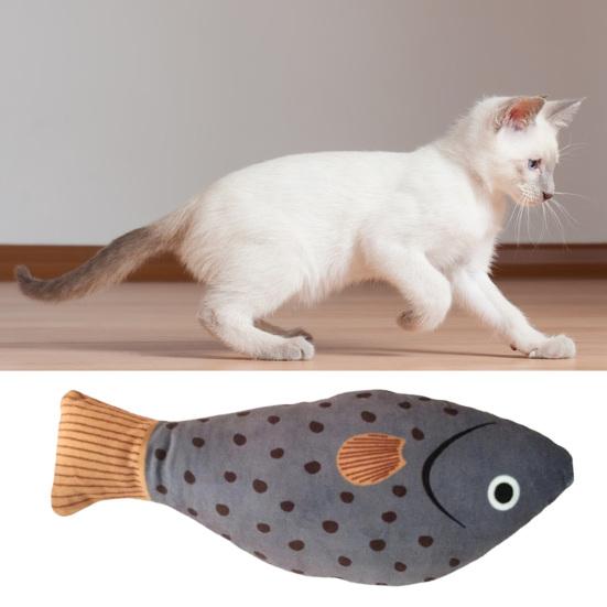 Cat Squeaky Toys Soft Realistic Simulation Fish Pet Chewing Molar Interactive Toys Bite-resistant Plush Kitten Squeak Toys for Pet