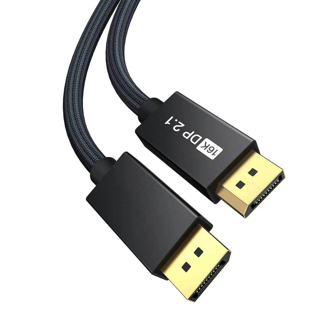 80Gbps Displayport Cable 2.1, 16K DP Cord [16K@60Hz,8K@120Hz,4K@240Hz], Display Port 2.1 Cable Support HDR10, HDCP, DSC 1.2a, for PC/TV/Gaming Monitor