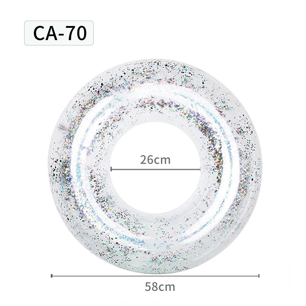 Transparent Glitter Pool Foats Swimming Ring Adult Children Inflatable Pool Tube Giant Float Boys Girl Water Fun Toy Swim Laps