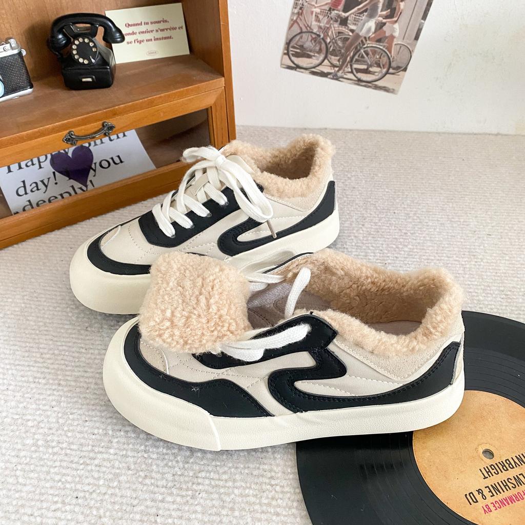 6578 lateksowe wkładki wełna jagnięca ciepłe platforma niemieckie buty treningowe buty damskie buty na deskorolkę buty bawełniane 2024 nowe ciepłe zimowe