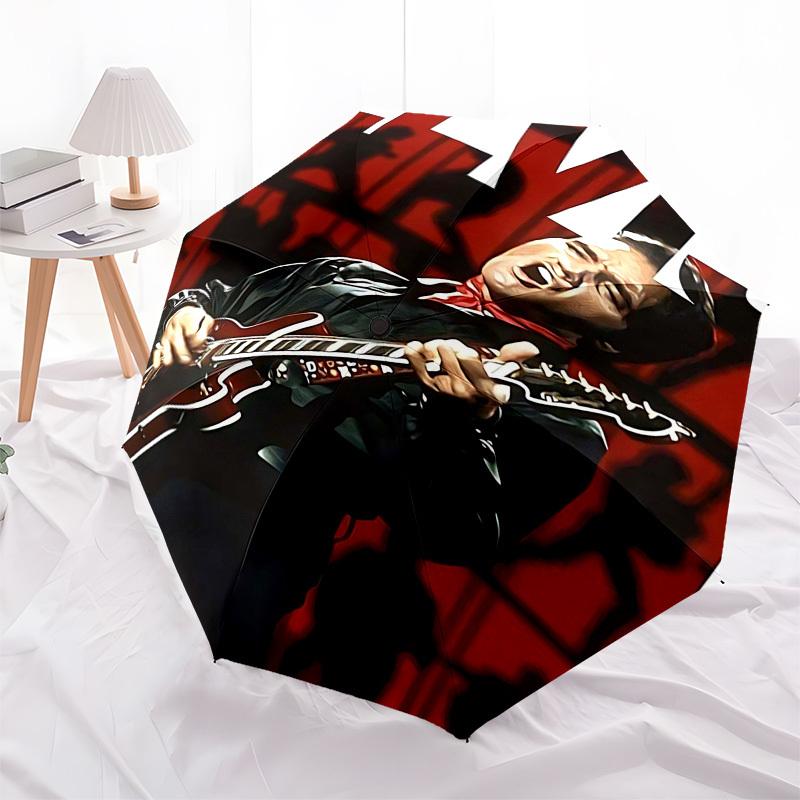 1pc ELVIS GUITAR Automatic Open, Windproof, Compact Travel Umbrella, Gift for Birthday, Christmas, Business 93082