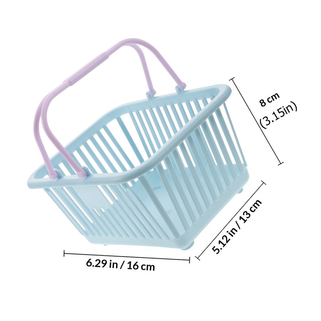3 Pezzi Piccolo Cesto Portaoggetti in Plastica con Manici Portatile Leggero Design Aperto per Bagno Cucina Dispensa Camera da Letto Lavanderia