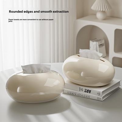 Creative Imitation Pebble Desktop Tissue Box Art Advanced Extractable Living Room Coffee Table Tissue Box Storage Art Decoration