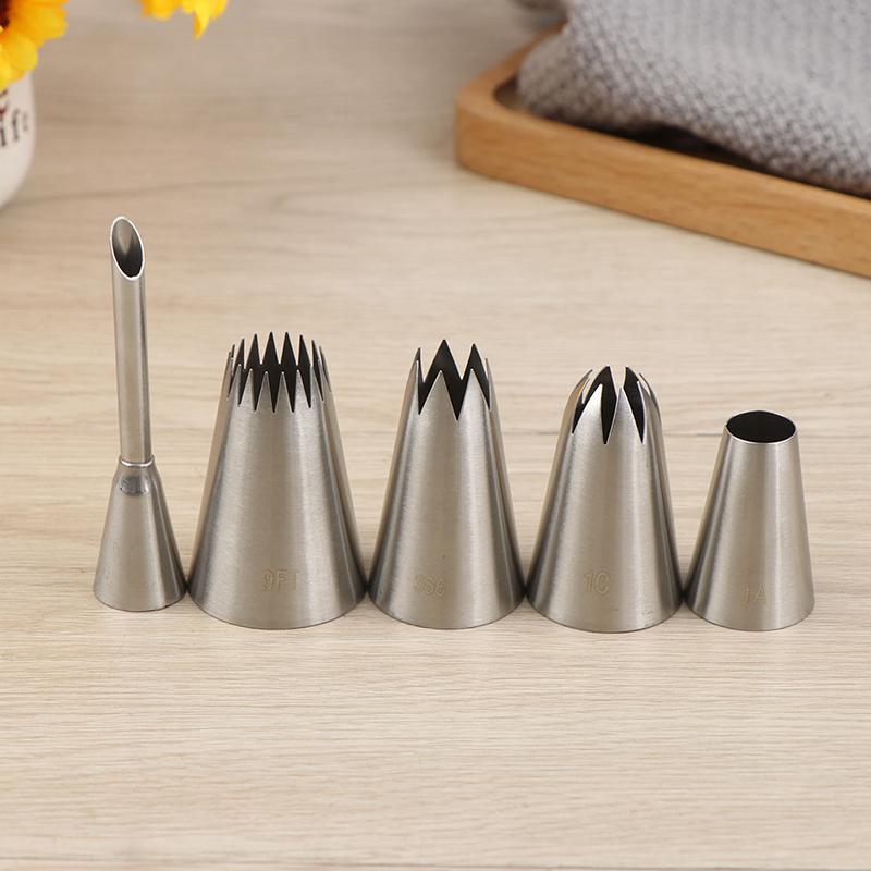5 Teile/los Große Größe Creme Kuchen Icing Piping Tipps Puff Mund Düsen Gebäck Tipps