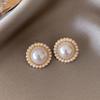 Light Luxury Pearl Stud Earrings Celebrity Temperament Flower Earrings Elegant High-end Earrings