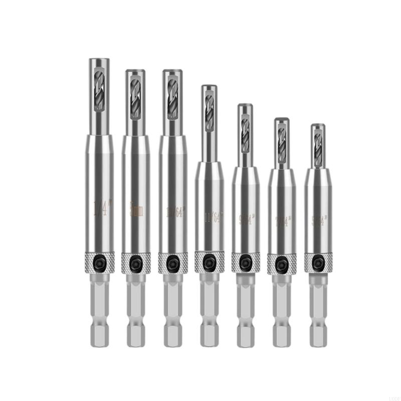 

7Pcs Door Cabinet Window Hole Puncher Jig Guide Locating Cutter Woodworking