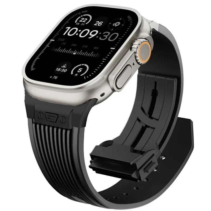 Sport Rubber Band for Apple Watch Ultra 3 2 49mm Series 11 10 46mm Soft Strap for Iwatch 9 8 7 6 5 4 SE 3 44mm 45mm Bracelet