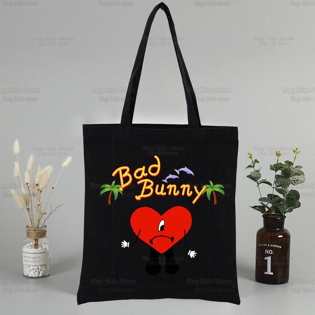 Un Verano Sin Ti Musikalbum Canvas Tragetasche Schwarze Taschen Harajuku Lässig Weiblich Mädchen Tragetasche Eco Shopper Umhängetaschen