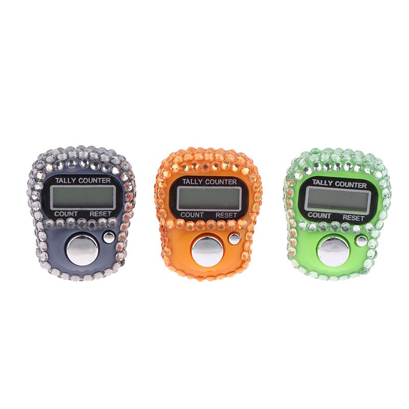 Portable 7 Colors Rhinestone Finger Counter Sparkling Design Counting Tool for Prayers Fitness and Learning Tasks