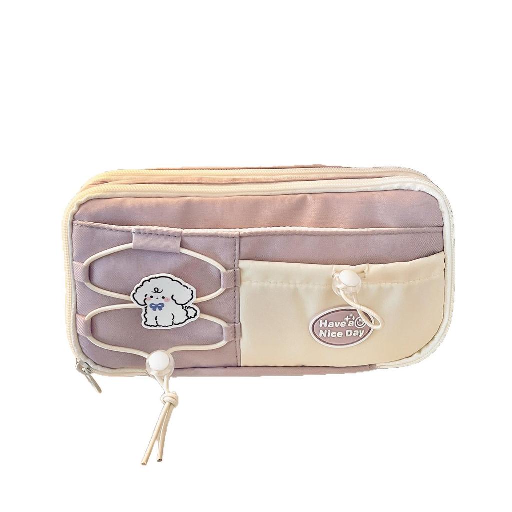 2025 Mehrschichtiges, hochkapazitives, süßes Canvas-Federmäppchen für Mädchen