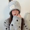 Korean Niche Solid Color Patchwork Beanie: Warm, Cold-Proof, Autumn/Winter, Stylish, Unisex Head Wrap for a Slimmer Face Look.