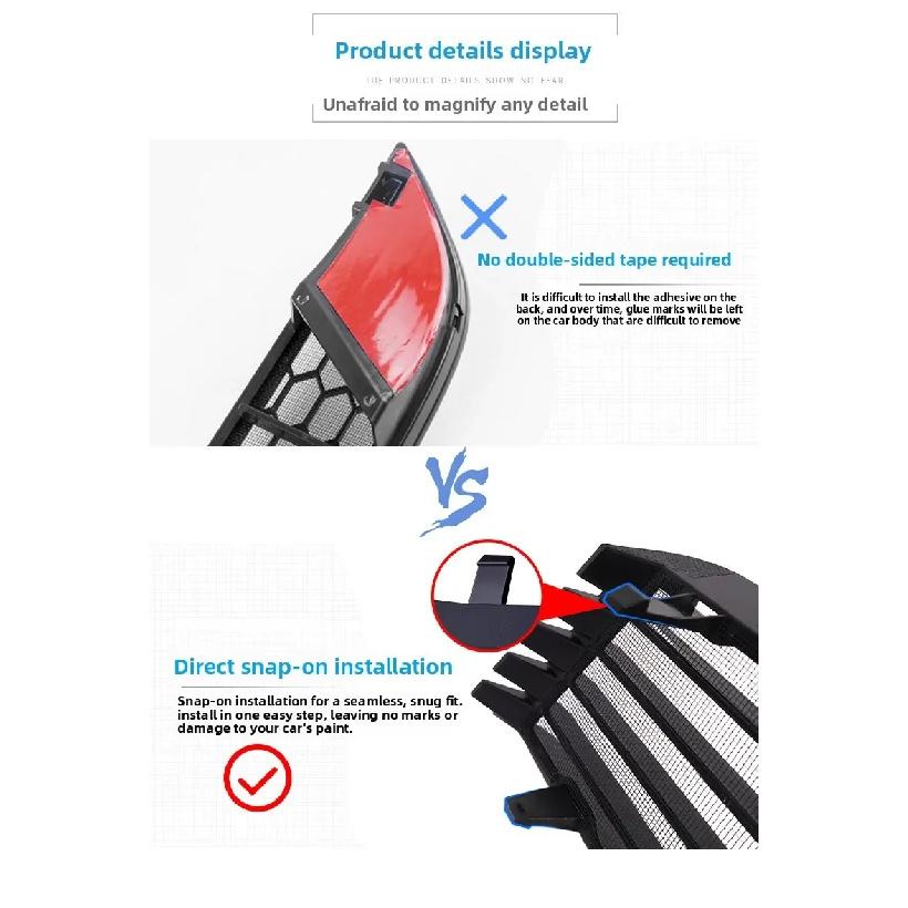 For Tesla Model Y Juniper 2025 2026 Radiator Protection Grille Mesh Inserts Front Air Inlet Vent Grille Cover Anti-insect