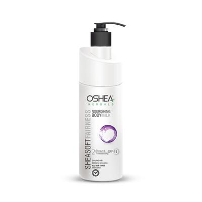 Oshea Herbals SheaSoft Fairness Nourishing Body Milk for All Skin Types | SPF 15 with 24 Hours+ Moisturizing | Enriched with Mulberry & Licorice E