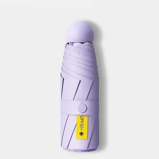 8-Ribs Sun Umbrella Portable Mini Umbrella Sun Protection Capsule Umbrella Parasol with Box UV Folding Pocket  Umbrella