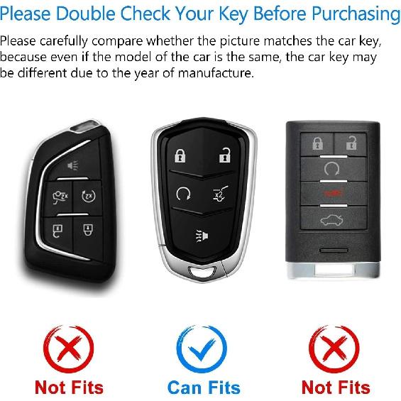 OFFCURVE for Cadillac Key Fob Cover, Premium Soft TPU Key Case Shell for Cadillac Escalade 2015-2019 CTS XTS ATS STS XT4 XT5 CT6 SRX Smart Key Holder