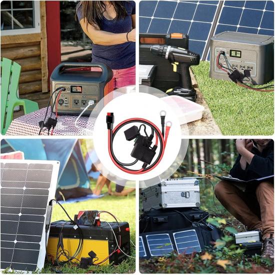 iGreely Dual Positive/Negative ATC Style Fuse Holder 10AWG Wire with Ring Terminals and 45A Connectors for Automotive 1.2M 4Ft