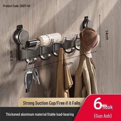 Punch-Free Suction Cup Door Hook Rack