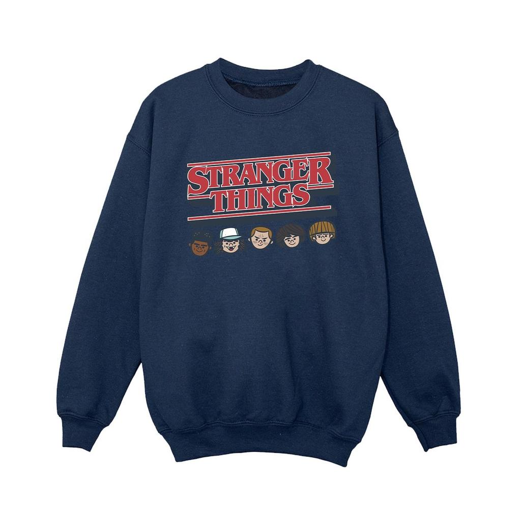 Netflix Boys Stranger Things Caricature Logo Sweatshirt
