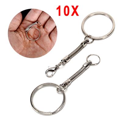 10X Llaveros de Cadena de Serpiente Plata Hallazgos de Joyería DIY Accesorios de Joyería Artesanal