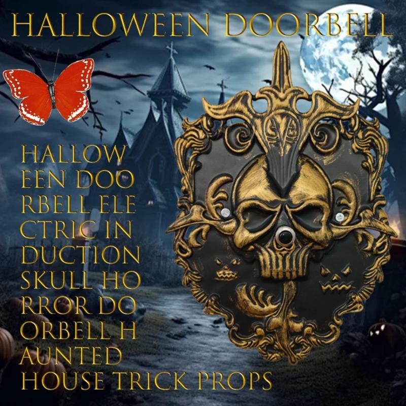 Alloys Halloweens Doorbells Features Frightening Effects Easyly Installation For Home Security And Spooky Decoration