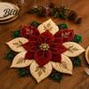 Vánoční střed stolu Šití Sváteční DIY sada Látka Poinsettia Dekor Prošívaný květinový patchwork Ozdoba Materiály