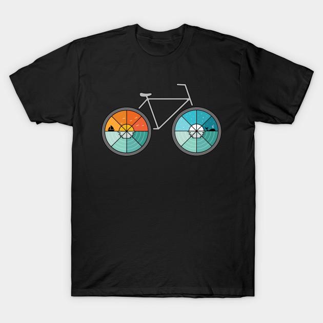 

Men Black Print T-shirt Bicycle Landscape No-Cut Transfer Paper Print Cotton Tshirt - Men s Summer Cotton Graphic Tee S разноцветный