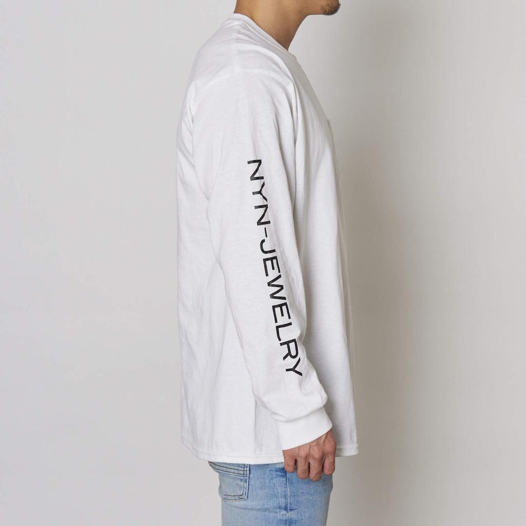 EMBLEM TEE Long Sleeve Oversized NYN-JEWELRY L/S Men's T-Shirt, (L, WHT)