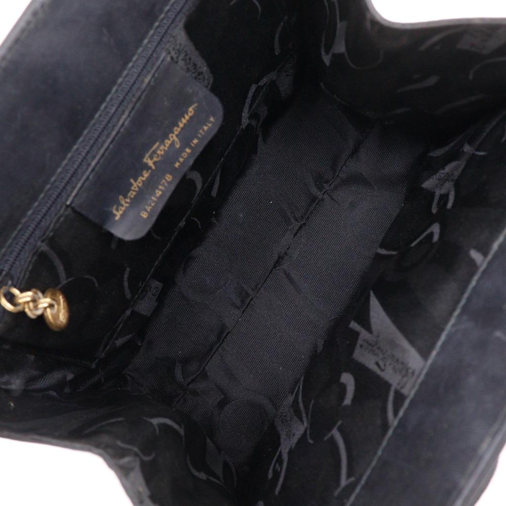Salvatore Ferragamo Vara ribbon Handbag BA21 4178 2WAYShoulder black Calfskin Women Used