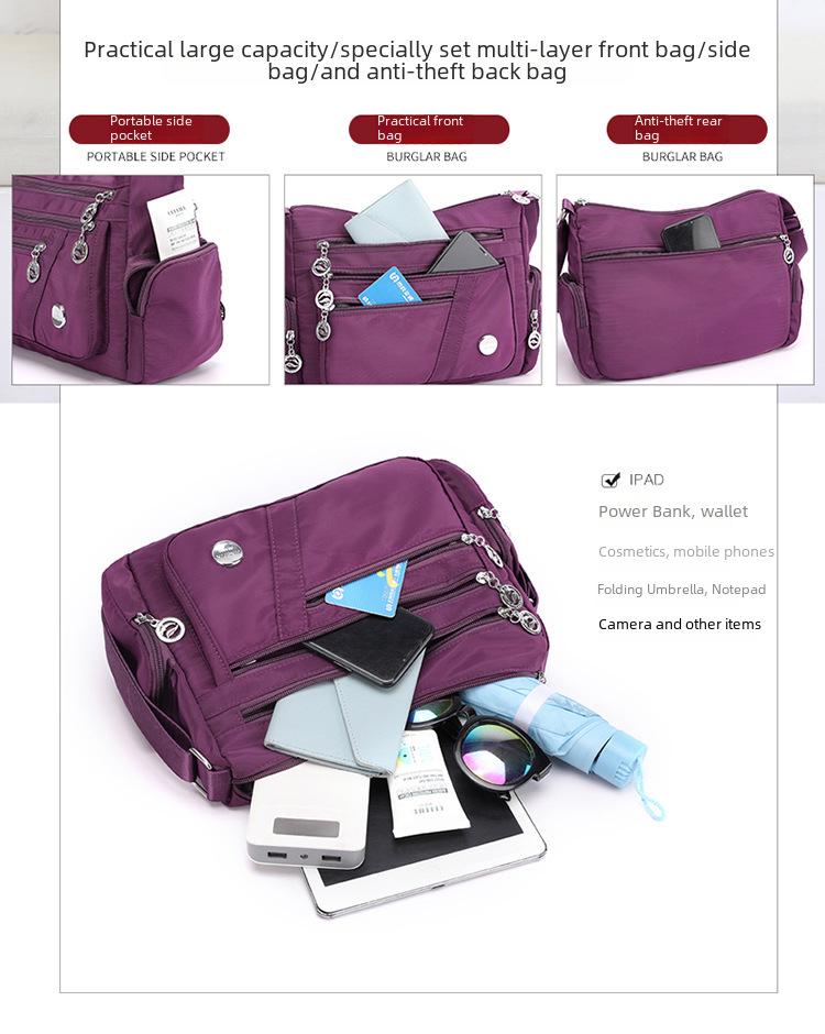 Women's Waterproof Nylon Canvas Shoulder & Crossbody Bag - Japanese & Korean Style for Everyday Use