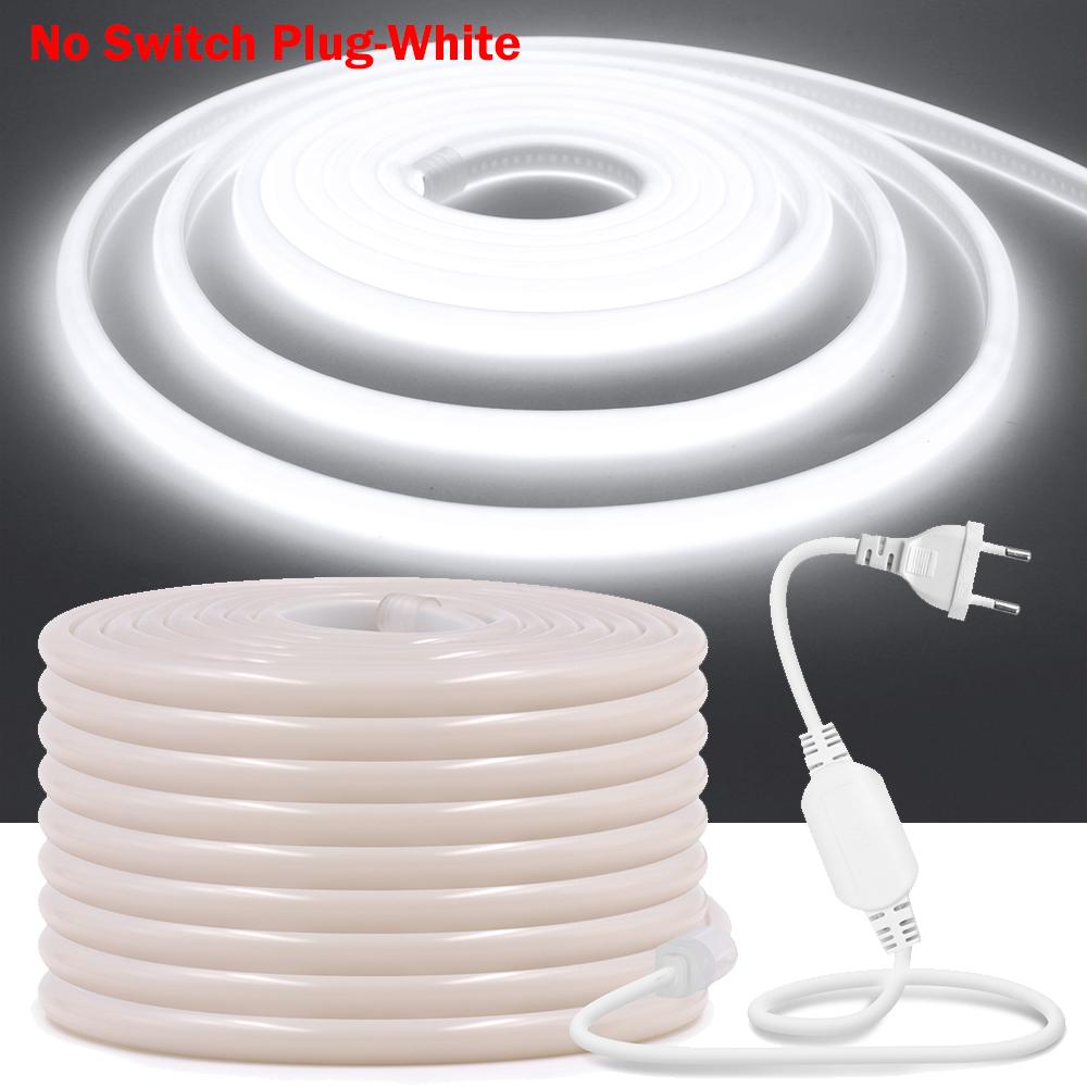 Bandă LED Neon COB 220V Lumină Uniformă la 270° Impermeabilă 288LEDs/m Bandă Flexibilă cu Comutator Stecher UE pentru Iluminat Casă Grădină
