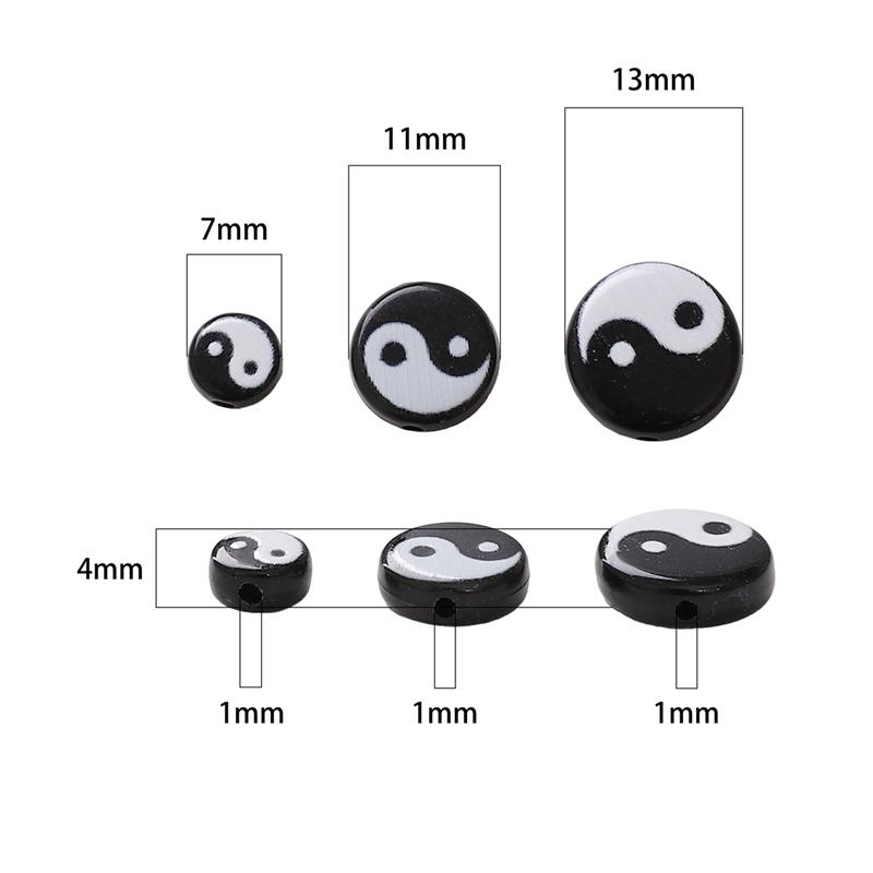 5Pcs Acrylic Taiji Bead For DIY Necklace Bracelet Earrings Jewelry Making Craft Accessories