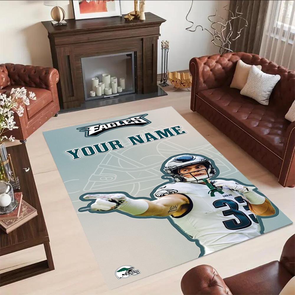Philadelphia Eagles Customize Text Carpet Perfect For Outdoor Dormitory Dining Room Balcony Antislip Rug Anime Office Decor Best For Christmas