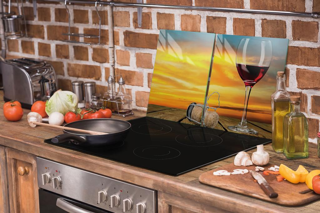 SZKLANA PŁYTA OCHRONNA DESKA 75x52 WINO