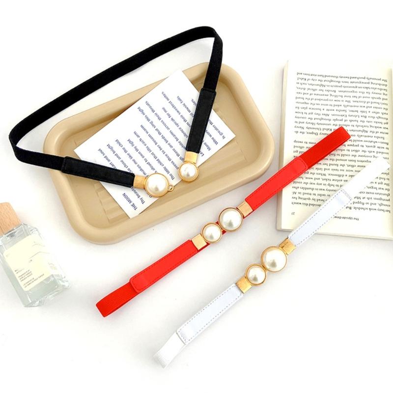 Waist Belt Golden Buckle Solid Color Skinny Belt for Dress Casual Wear Woven Stretchy Belt for Wrap Dress Halter Dress