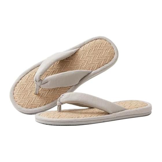 [zenHome] Jute linen thong slippers room sandals room shoes tatami mat plain color for both women and men