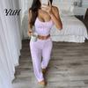 Cute Summer Pajamas with Thin Straps Women Set Floral Print, Sleeveless U Neck Lightweight Sleep Sets for Vacation Camisole And Pants, Sexy