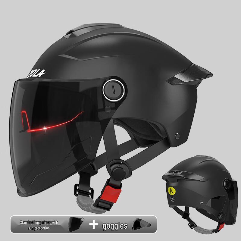Mi Ling Dual-Visor Half-Face Electric Motorcycle Helmet