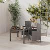 Day and Night - Day and Night 3-piece Garden Dining Set with Gray Synthetic Rattan Cushions