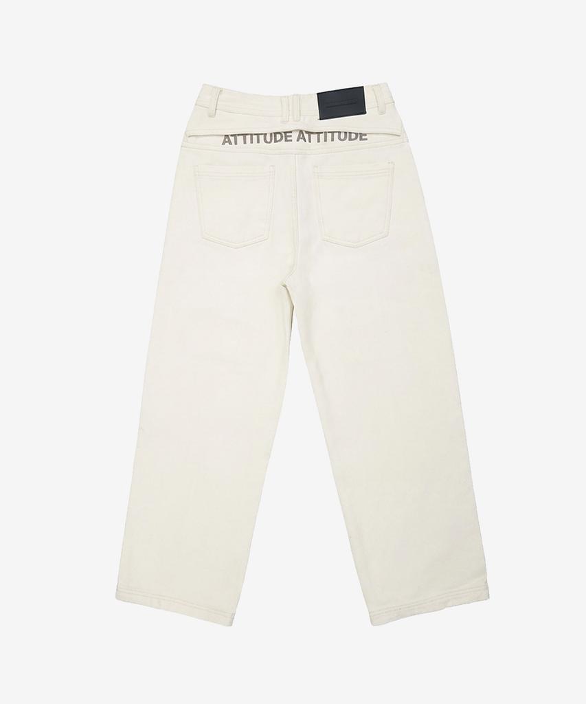 Aetityudeuaetityudeu Aa Hidden Attitude Logo Pants Ivory