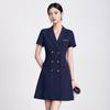 Trefloman Women's Double-Breasted Short-Sleeve Blazer Dress