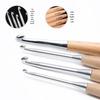 Premium Wooden Handled Crochet Hook Set - Solid Wood Round Hooks for Knitting and Crochet Projects.