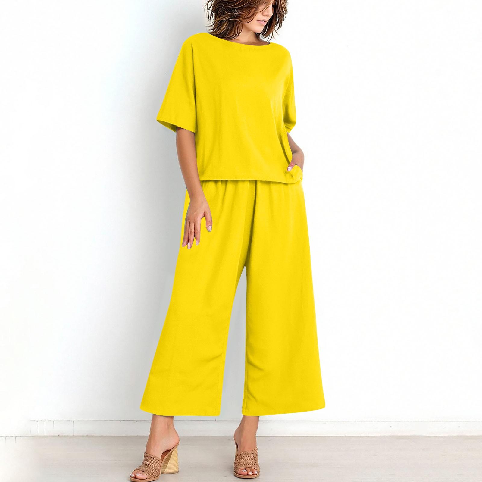 

Women s Casual Fashion Sexy Long And Short Sleeve Pullover Shirt Round Neck Literary Retro Color Casual Split Suit XXL