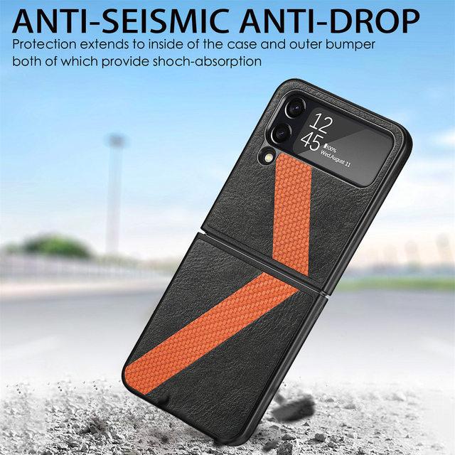 Fashion Leather Cell Phone Accessories Case For Samsung Galaxy Z Flip4 5g Flip4 Comfortable Protection Cover For Samsung Z Flip4