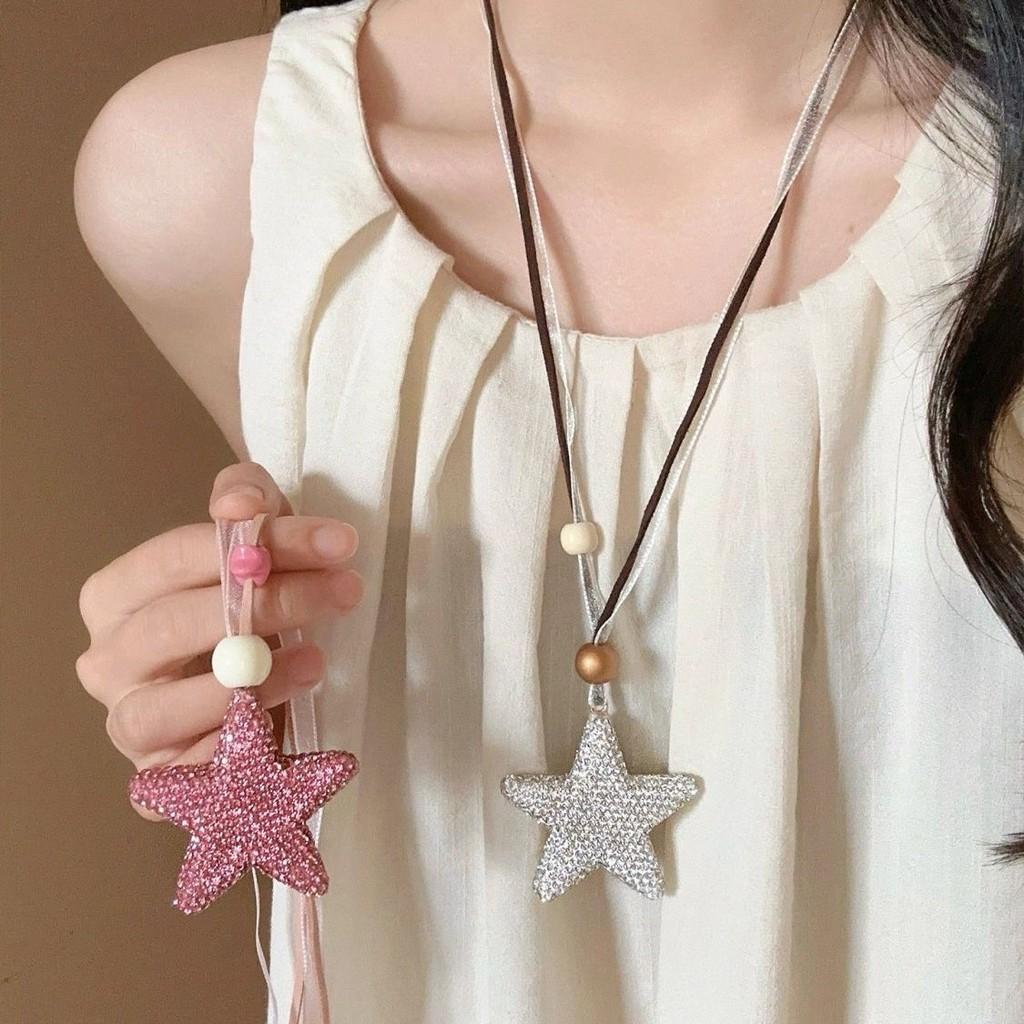 Geometric Star Pendant Necklace For Women With Sparkling Water Drilled Crystals For Daily Wear