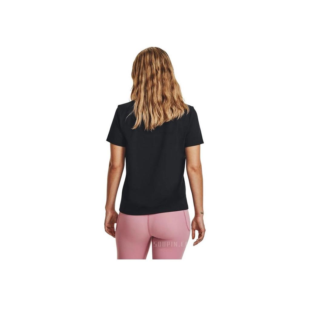 Under Armour Solid Color Training Crew Neck Short Sleeve T-Shirt Women Tops Black 1379155-001