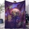 1PC Dreamy Galaxy  Deep Sea Jellyfish Flannel Throw Blanket for Adult Quality Cozy Soft Warm Blanket for Travel Picnic Home