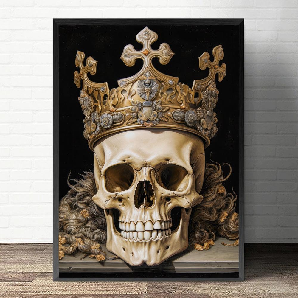 Dark Academia Art Skull Gothic Vanitas Flower  Poster Prints Canvas Painting Wall Art Picture for Living Room Home Decor