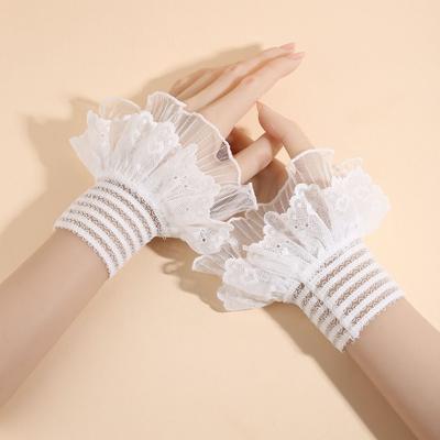Comfortable Fake Sleeves Cuffs Lace Ruffled Wrist Lace Cuff Elegant Wrist Cuff  Stage Performance