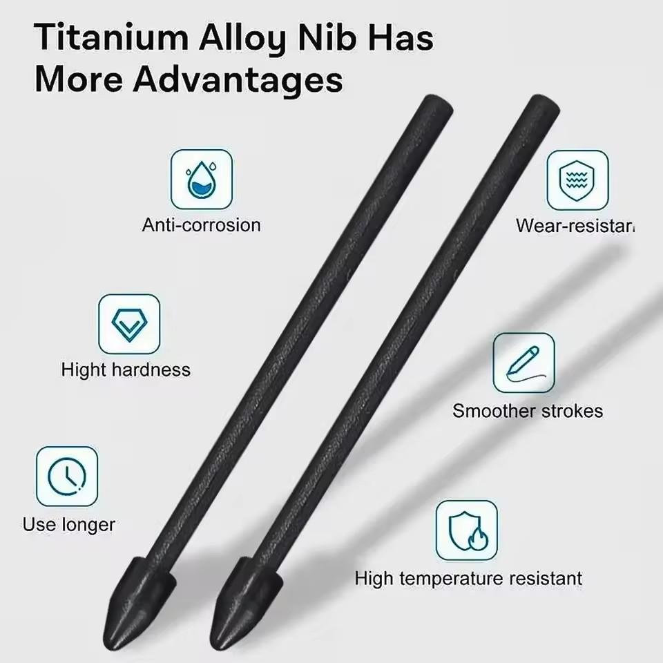 Replacement Tablet Pencil Nib for Samsung Galaxy S Pen Tab S9 S23 Titanium Alloy Wear Resistant Stylus Pen Tips with Tweezer Set